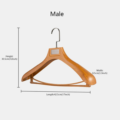 Custom Logo Faux Wood Plastic Suit Hangers with Pants Bar | Wholesale