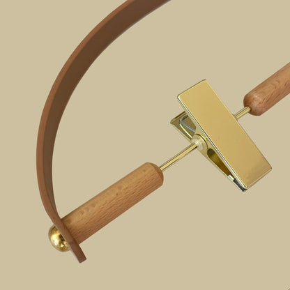 Luxury Beech Wood & Microfiber Leather Clothes Hanger with Gold Hook
