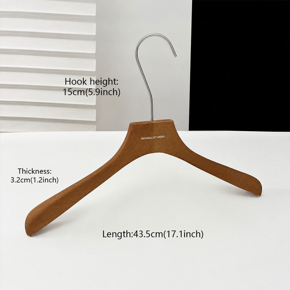 Men's Solid Wood Clothes Hangers | Suit Blazer Trouser Hanger | Walnut Black Natural