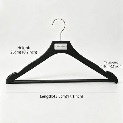 Matte Black Wooden Hangers, 50 Pack | Non-Slip Clothes & Pants Hangers