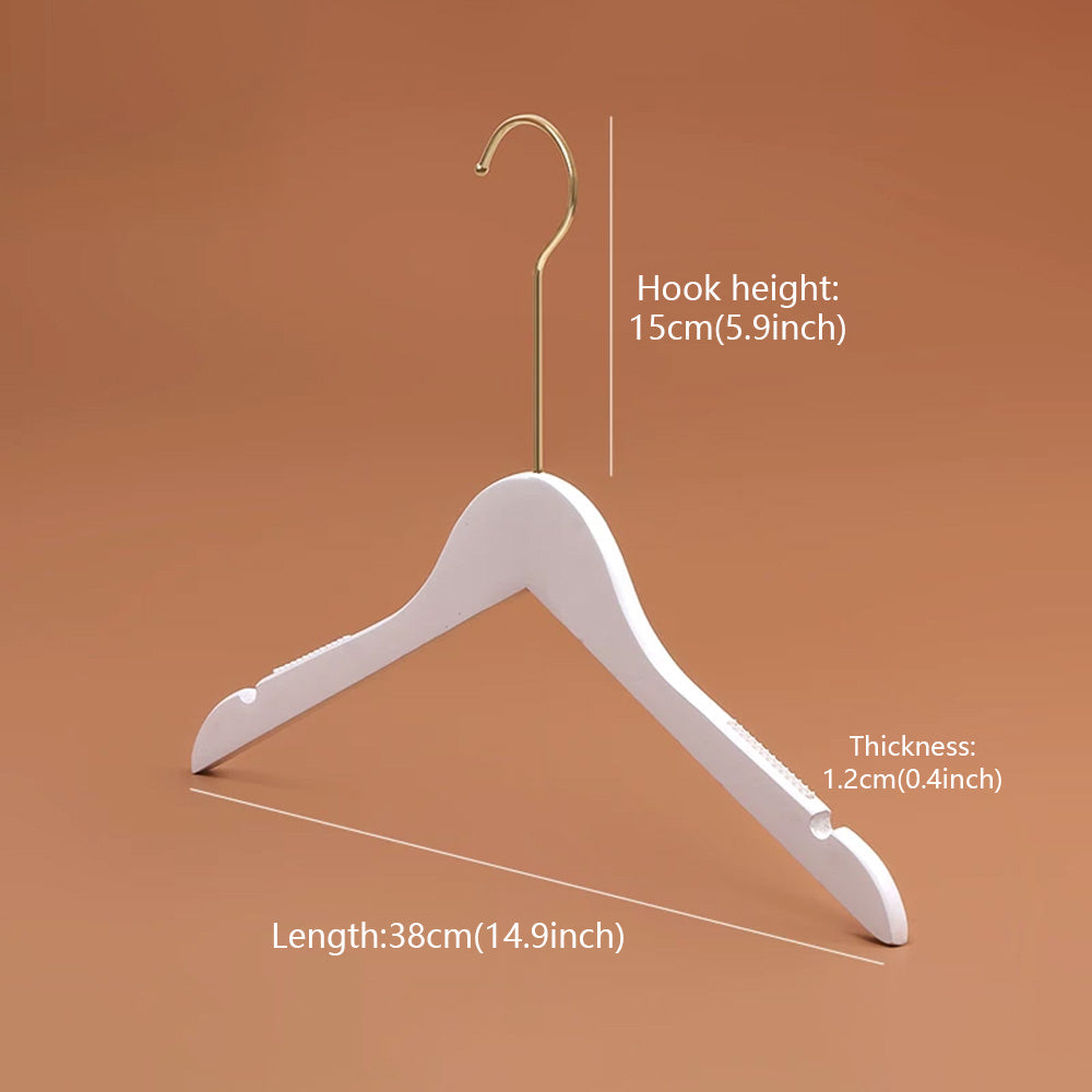 Premium Velvet Wooden Hangers for Women - Non-Slip White Hanger Set Custom Logo