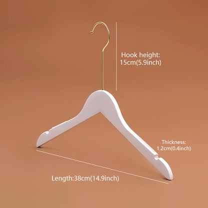 Premium Velvet Wooden Hangers for Women - Non-Slip White Hanger Set Custom Logo