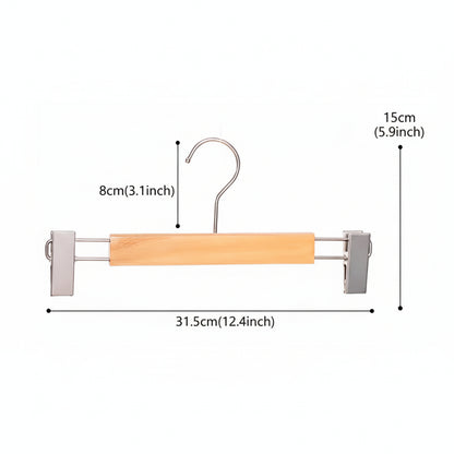 Non-Slip Wooden Hangers Velvet Flocked Space Saving Closet Organizer Combo Set