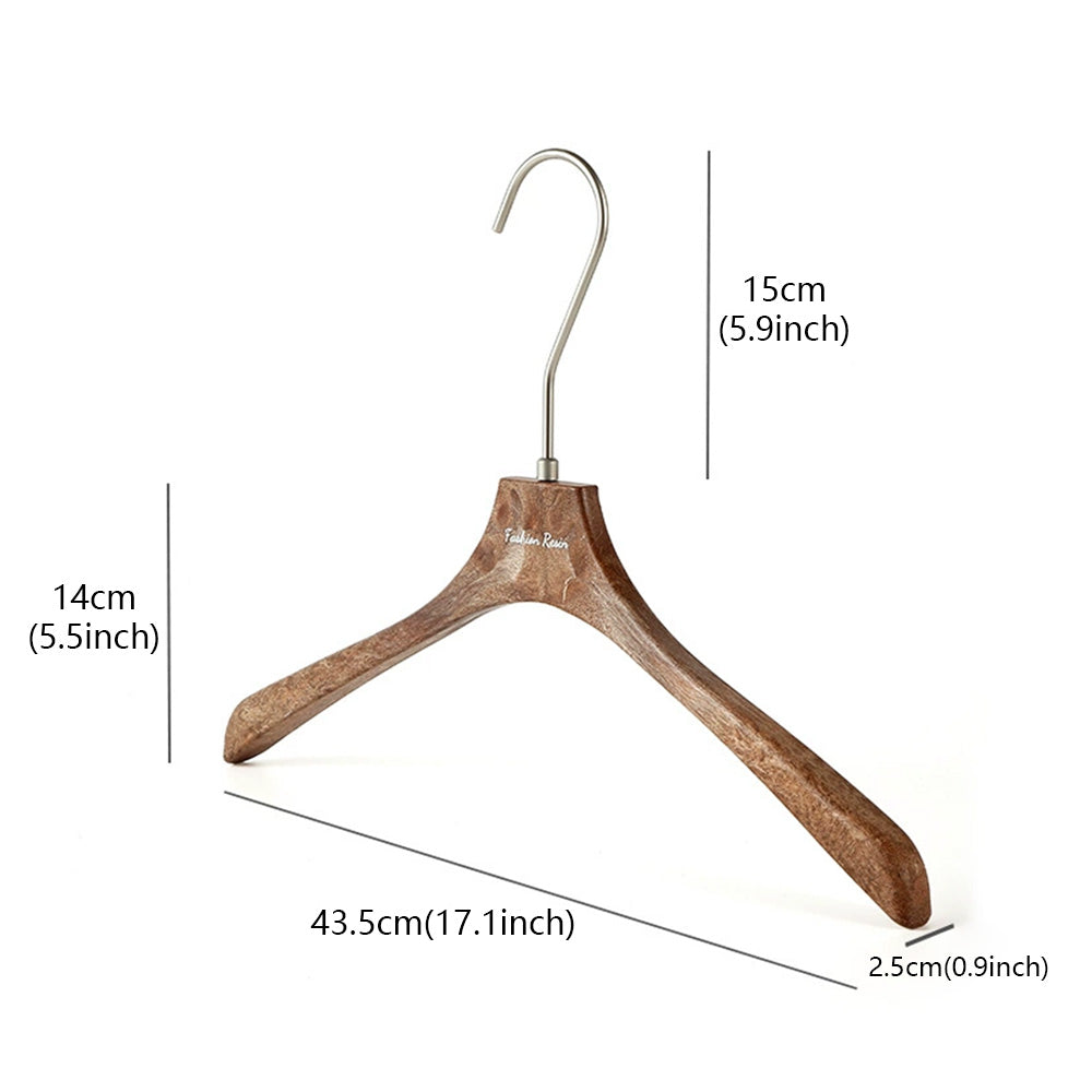 Brown Wood Grain Resin Hangers – Non-Slip Coat Hangers for Suits, Dresses & Coats