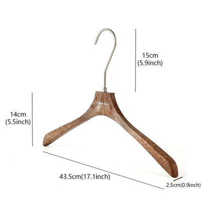 Brown Wood Grain Resin Hangers – Non-Slip Coat Hangers for Suits, Dresses & Coats