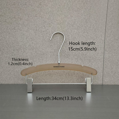 Custom Frosted Brown Acrylic Hangers with Logo for Boutiques & Retail Stores