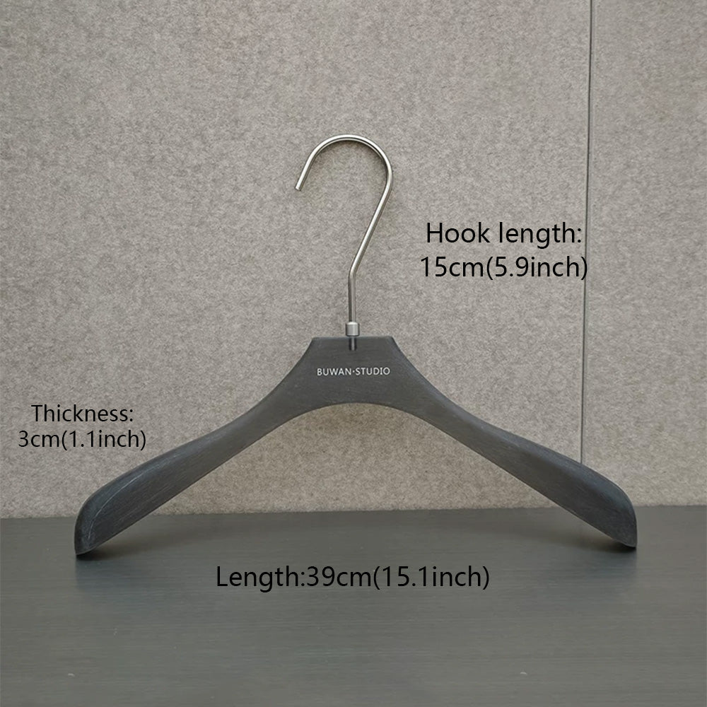 Matte Black Acrylic Hangers for Women with Clips | Custom Logo, 50 PCS