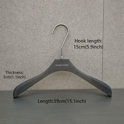 Matte Black Acrylic Hangers for Women with Clips | Custom Logo, 50 PCS