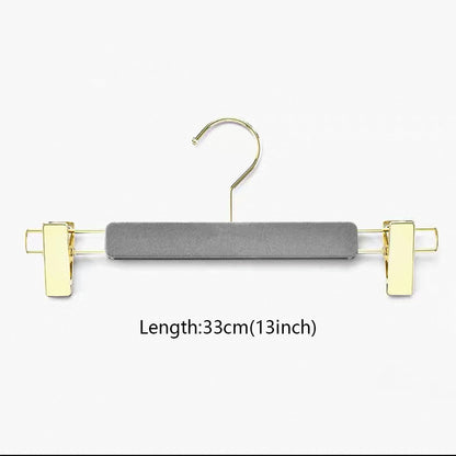 Premium Grey Velvet Suit Hangers with Pants Clips | Non-Slip Coat & Bridal Rack
