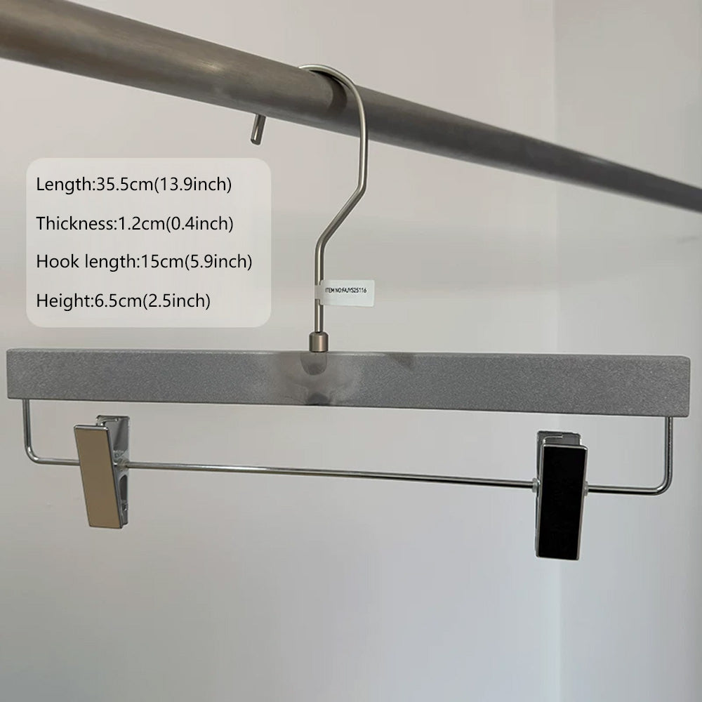 Gray Wood Grain Resin Suit Hangers with Custom Logo for Retail Display