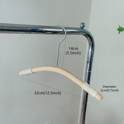 Kids Beech Wood Hangers with Rope | Natural Wooden Children's Clothes & Pants Hanger