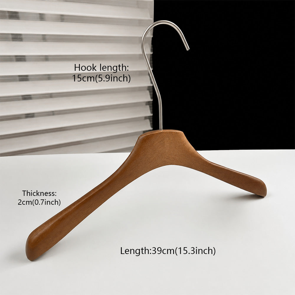 Wholesale Walnut Lacquered Wooden Hangers for Coats, Shirts, Suits & Trousers | OEM Custom