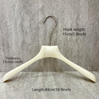 Custom ABS Wood Grain Resin Hangers with Clips for Boutique Stores