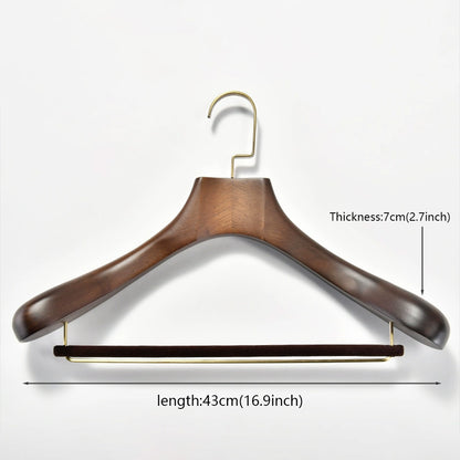 Luxury Wood Suit Hanger Wide Shoulder Thick Vintage Men's Coat Hanger TheGarmentHanger