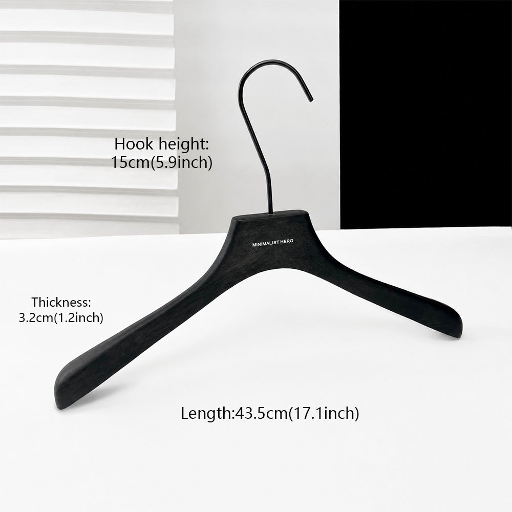 Men's Solid Wood Clothes Hangers | Suit Blazer Trouser Hanger | Walnut Black Natural