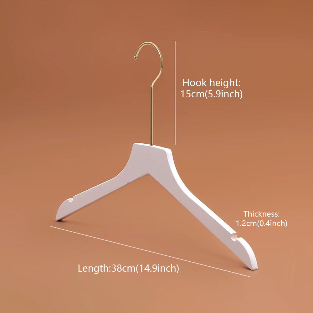 Premium Velvet Wooden Hangers for Women - Non-Slip White Hanger Set Custom Logo