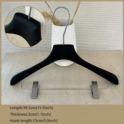 Solid Oak Wooden Hangers for Women with Adjustable Clips & 360° Swivel Hook