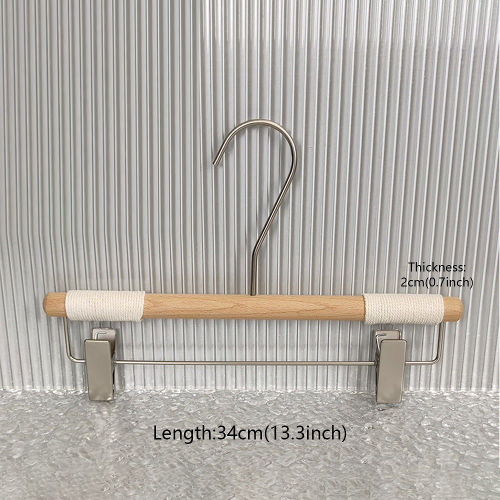 Non-Slip Beech Wood Hangers with Clips for Boutique Custom Logo Available