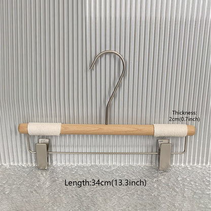 Non-Slip Beech Wood Hangers with Clips for Boutique Custom Logo Available