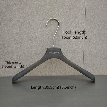 Matte Black Acrylic Hangers for Women with Clips | Custom Logo, 50 PCS