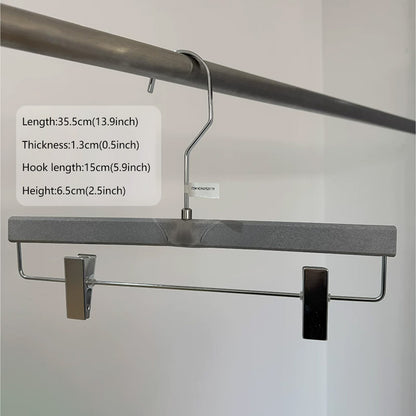 Gray Wood Grain Resin Suit Hangers with Custom Logo for Retail Display