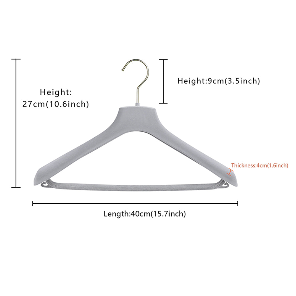 Premium Grey Velvet Suit Hangers with Pants Clips | Non-Slip Coat & Bridal Rack
