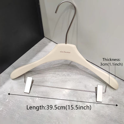 Luxury White Wood Hangers Set - Hotel Grade Clothing Hangers for Dresses Coats | thegarmenthanger