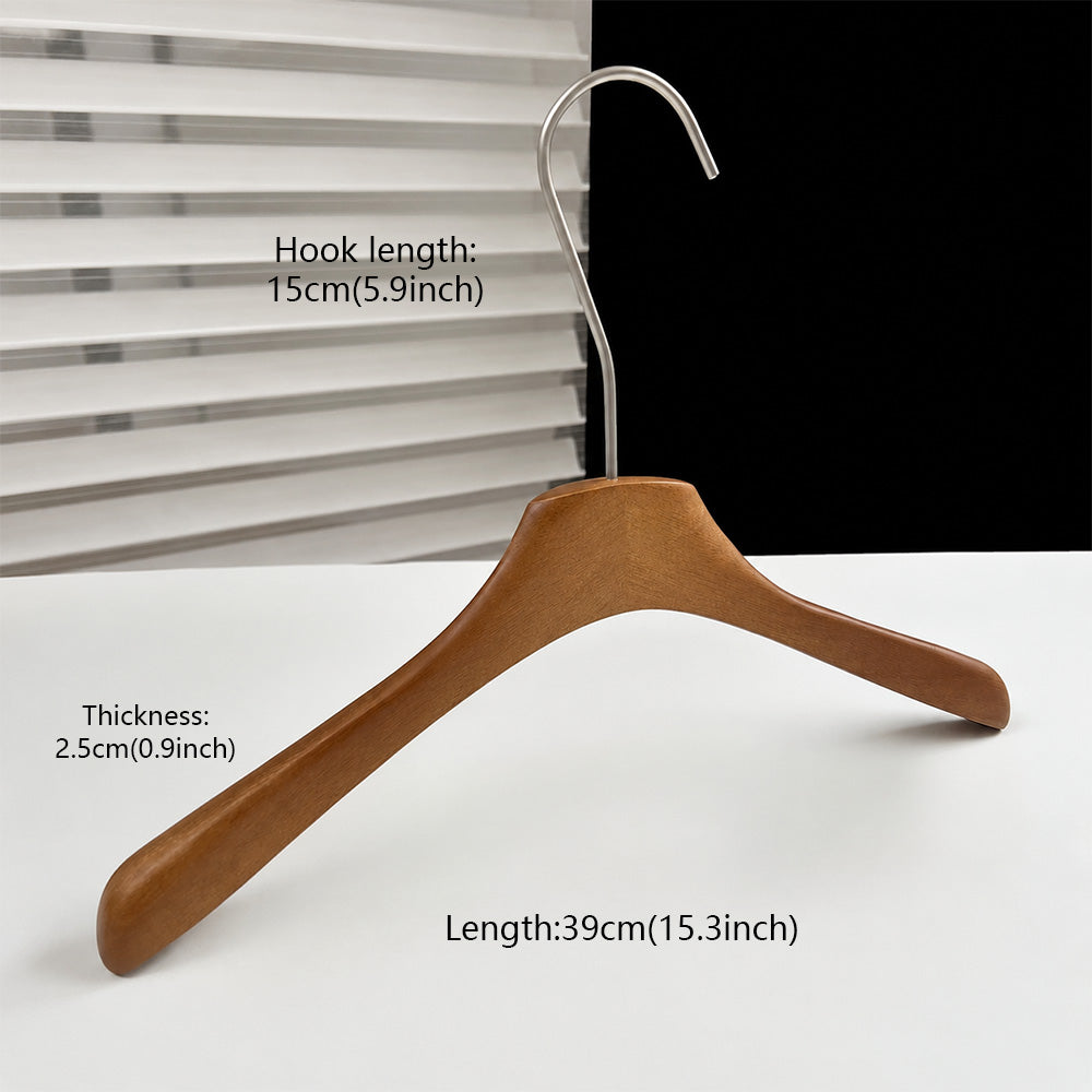 Wholesale Walnut Lacquered Wooden Hangers for Coats, Shirts, Suits & Trousers | OEM Custom