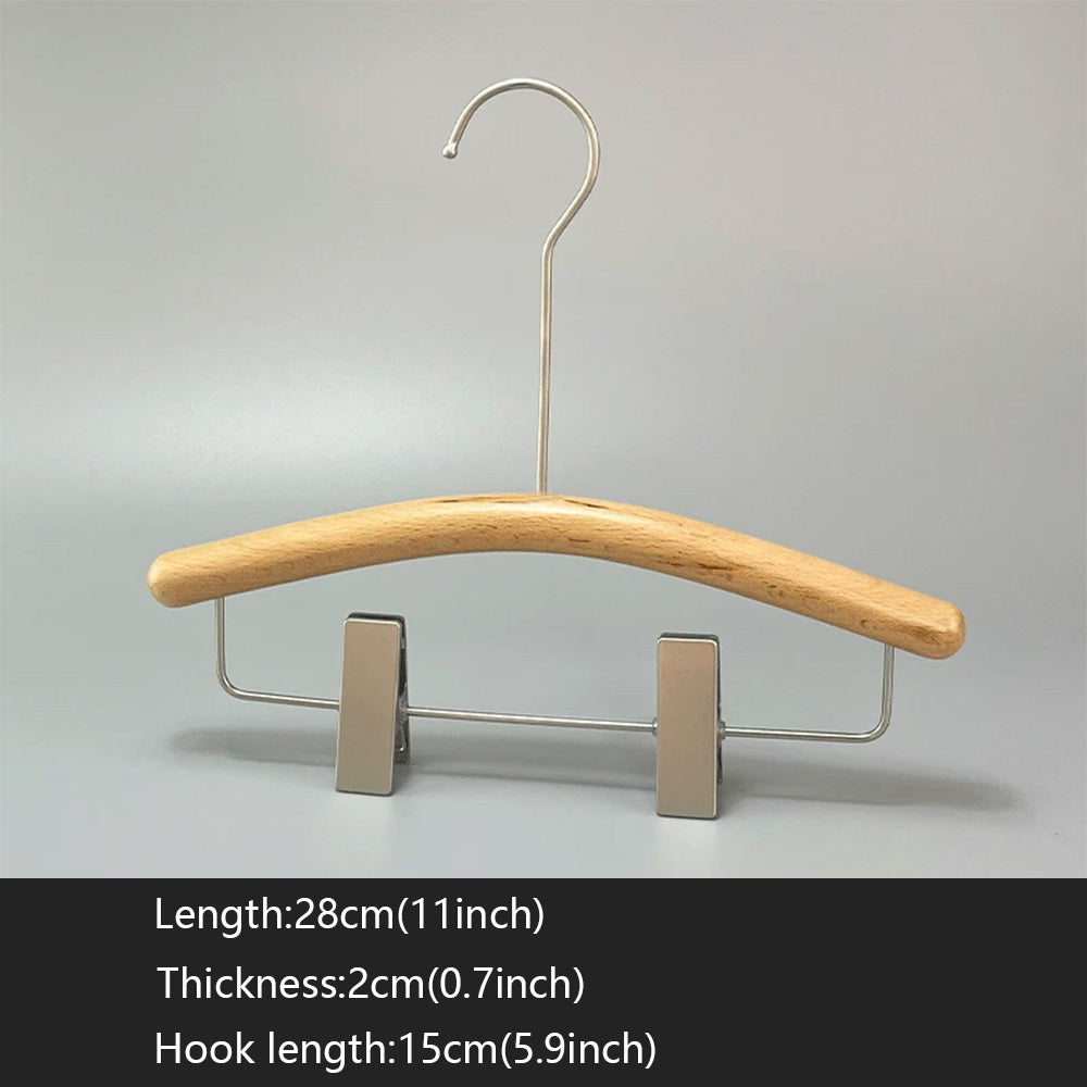 Kids Wooden Clothes Hangers and Adjustable Clip Pants Hanger