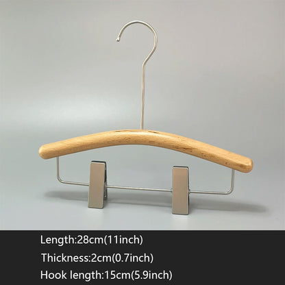 Kids Wooden Clothes Hangers and Adjustable Clip Pants Hanger