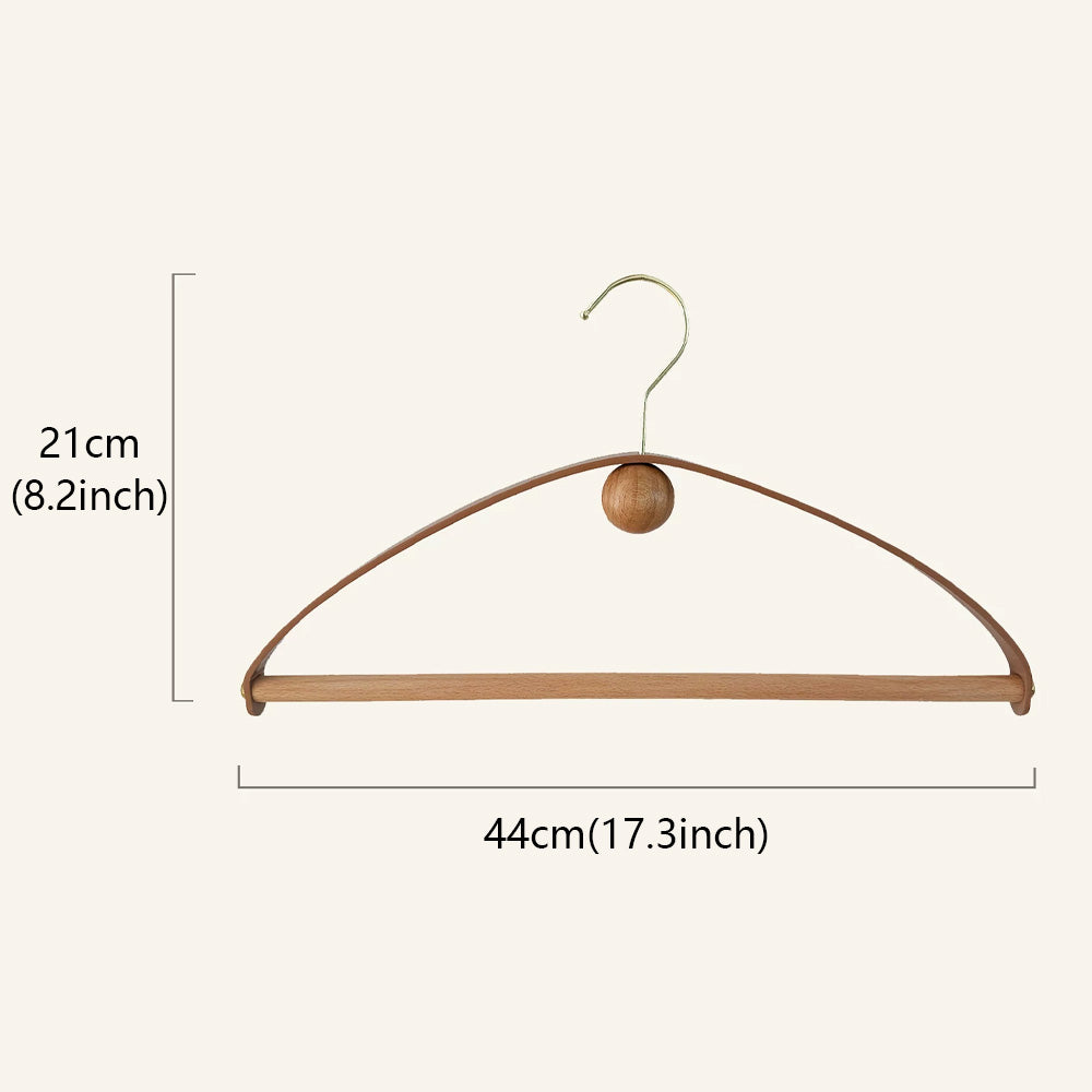 Luxury Beech Wood & Microfiber Leather Clothes Hanger with Gold Hook
