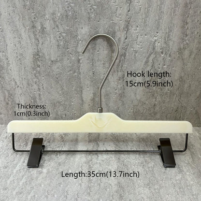 Custom ABS Wood Grain Resin Hangers with Clips for Boutique Stores