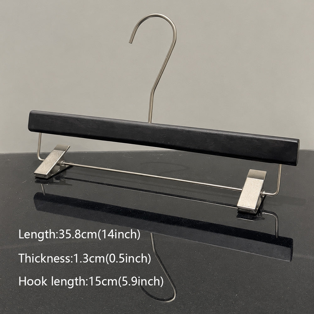 Wholesale Wooden Clothes Hangers with Adjustable Pants Clips & Custom Logo