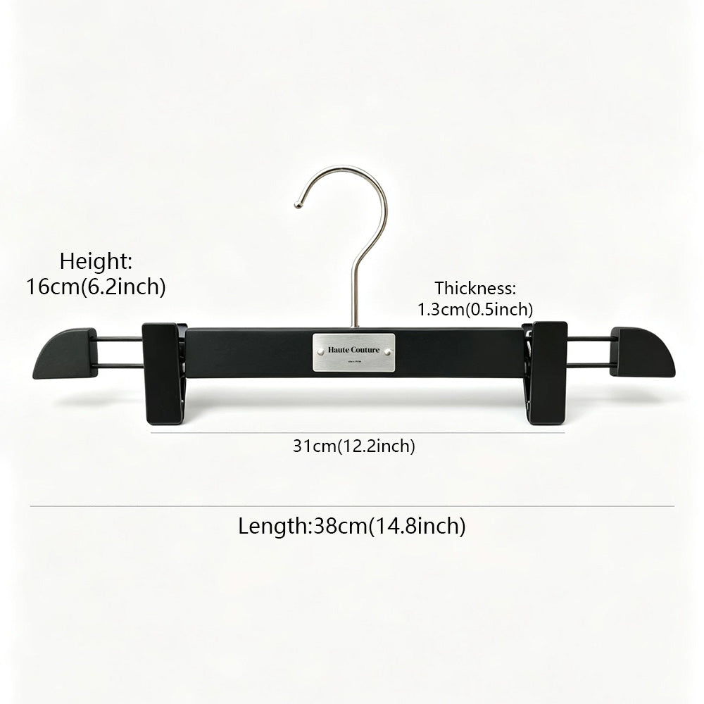 Matte Black Wooden Hangers, 50 Pack | Non-Slip Clothes & Pants Hangers