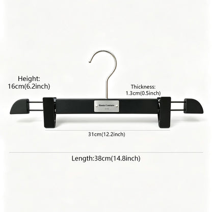 Matte Black Wooden Hangers, 50 Pack | Non-Slip Clothes & Pants Hangers