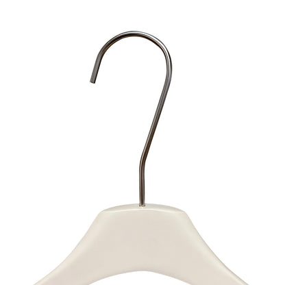 Solid Wood Clothes Hangers with Clips – White Wood Hangers for Suit, Coat & Dress