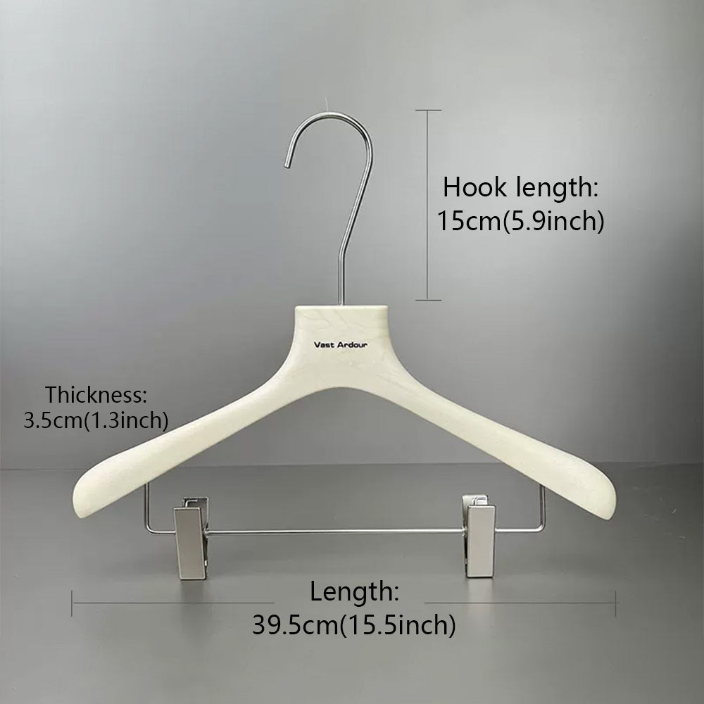 Wood Grain Resin Hangers with Clips for Boutique Clothing Stores