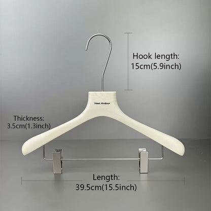 Wood Grain Resin Hangers with Clips for Boutique Clothing Stores