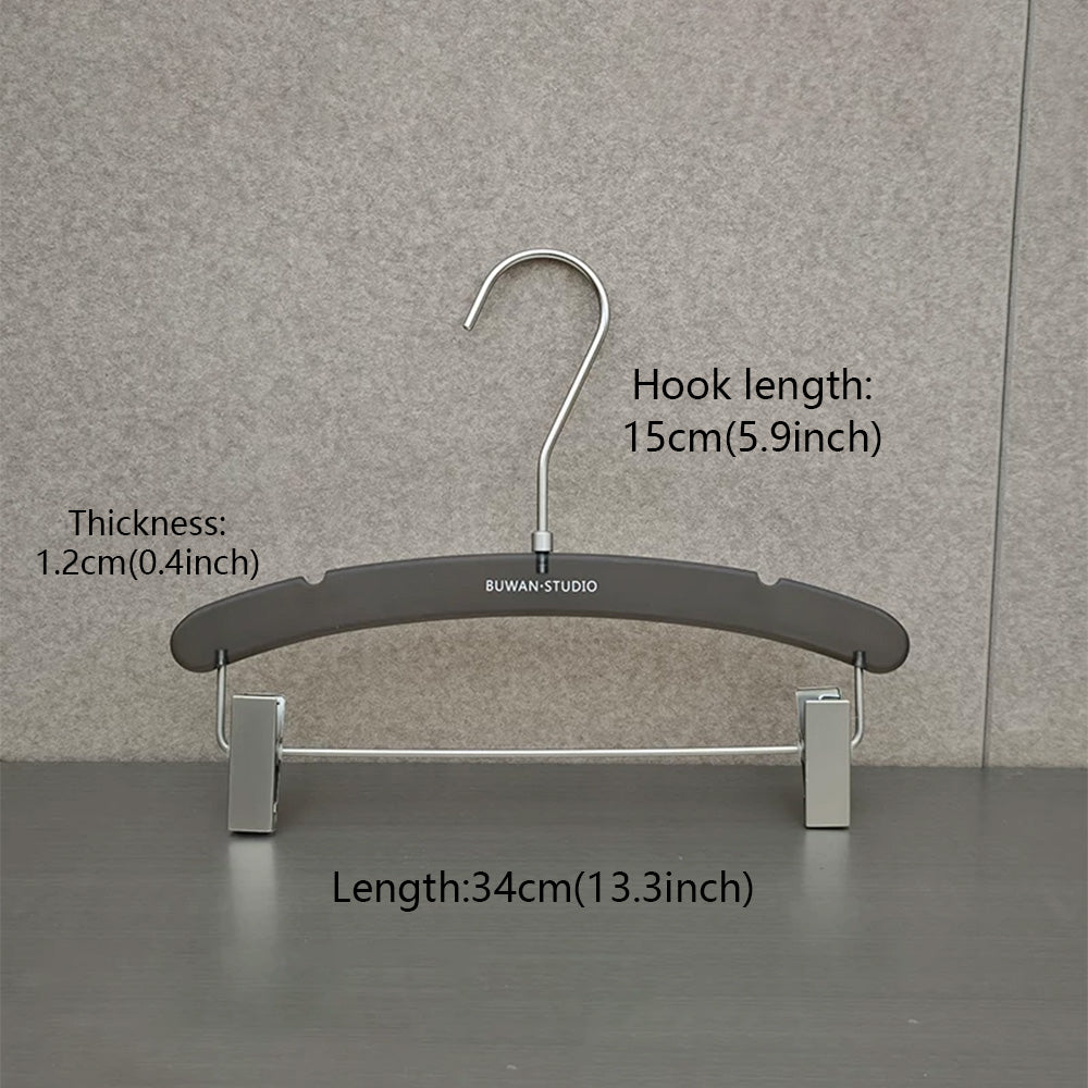 Matte Black Acrylic Hangers for Women with Clips | Custom Logo, 50 PCS