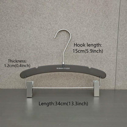 Matte Black Acrylic Hangers for Women with Clips | Custom Logo, 50 PCS