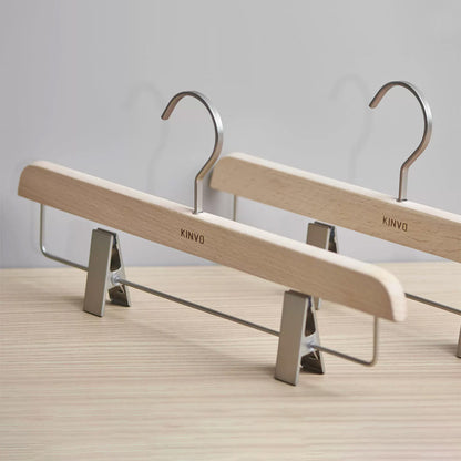 Solid European Beech Wood Hangers for Suits, Coats, Pants & Skirts