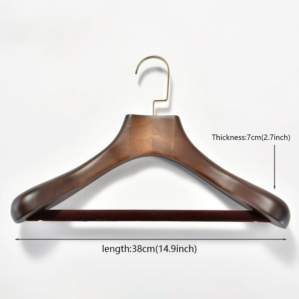 Luxury Wood Suit Hanger Wide Shoulder Thick Vintage Men's Coat Hanger TheGarmentHanger