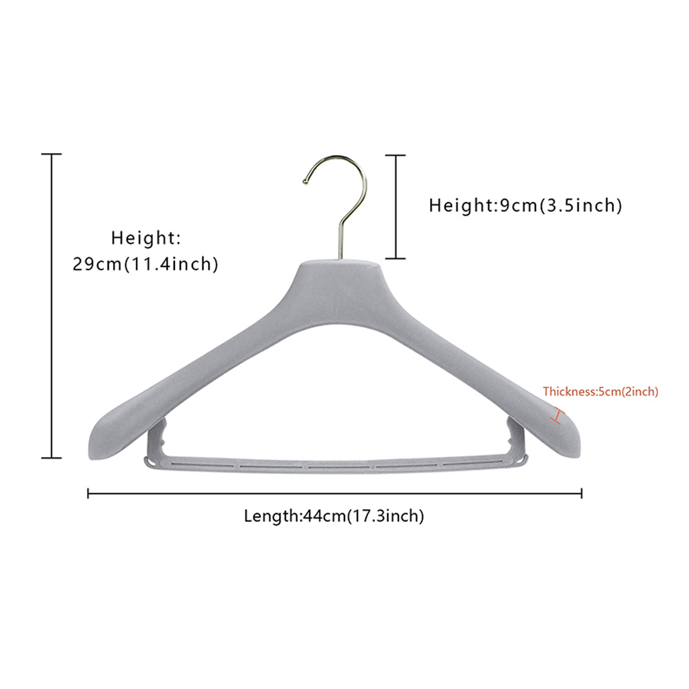 Premium Grey Velvet Suit Hangers with Pants Clips | Non-Slip Coat & Bridal Rack