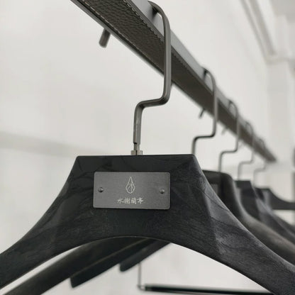 Custom Logo Solid Resin Hangers with Metal Plate for Boutique Clothing Stores