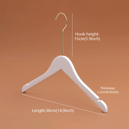 Premium Velvet Wooden Hangers for Women - Non-Slip White Hanger Set Custom Logo