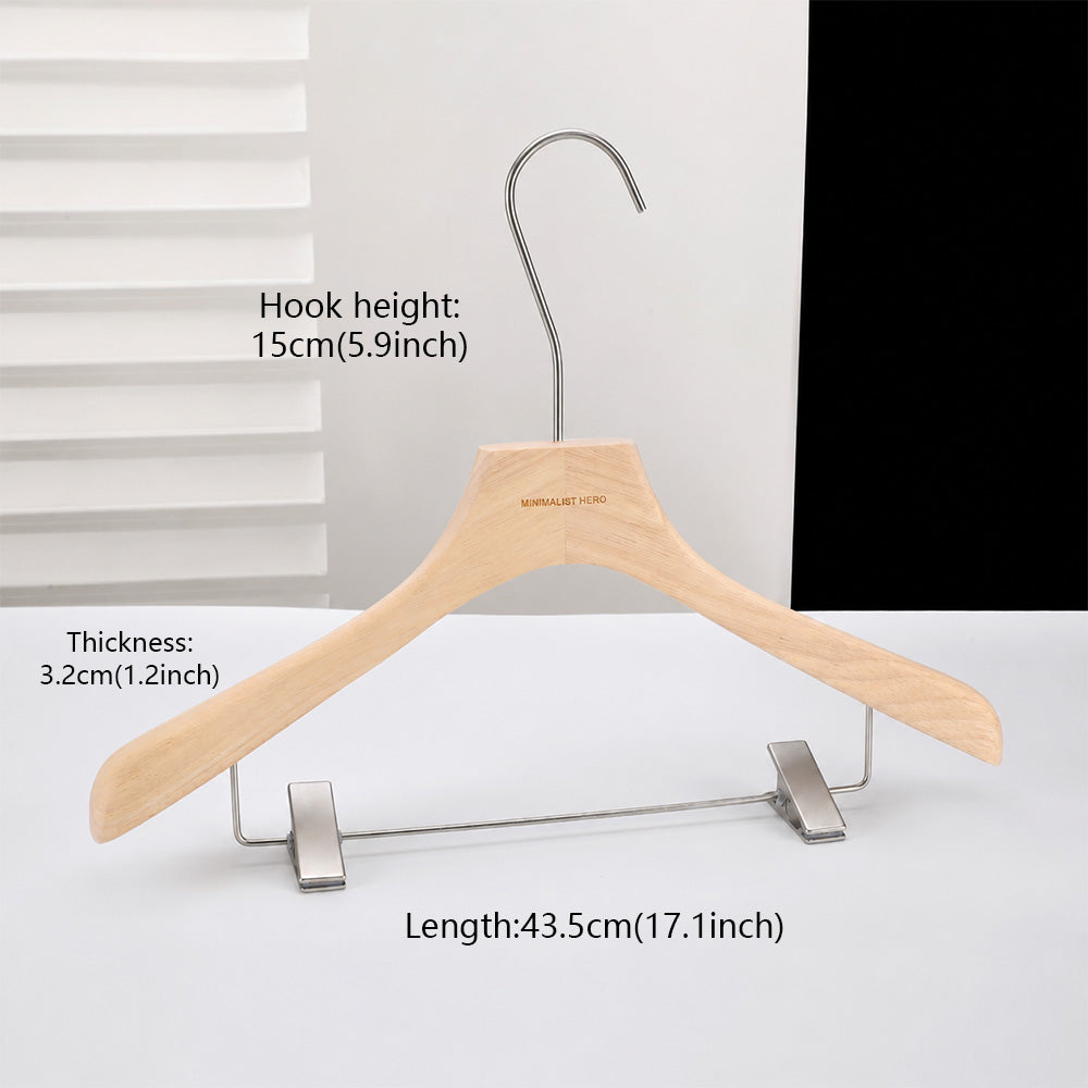 Men's Solid Wood Clothes Hangers | Suit Blazer Trouser Hanger | Walnut Black Natural