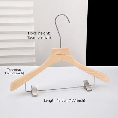 Men's Solid Wood Clothes Hangers | Suit Blazer Trouser Hanger | Walnut Black Natural