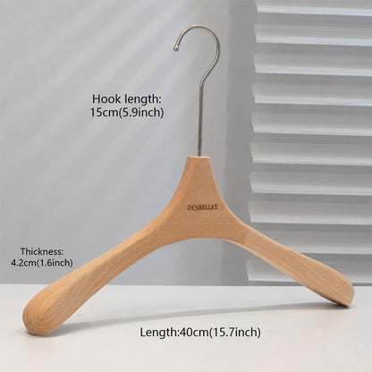 Beech Wood Clothes Hangers with Pants Clips and Custom Logo for Retail