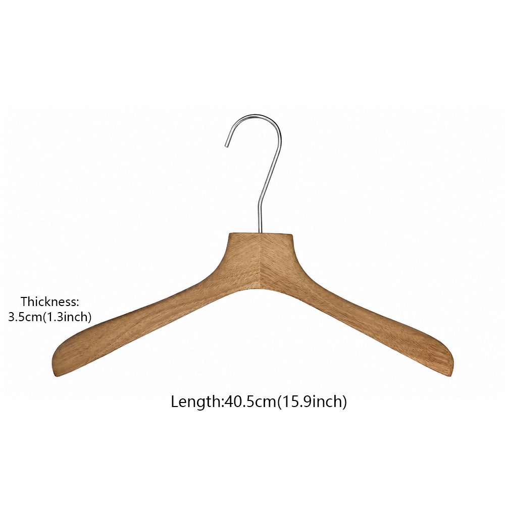 Vintage Walnut Solid Wood Hangers with Clips for Suits and Pants