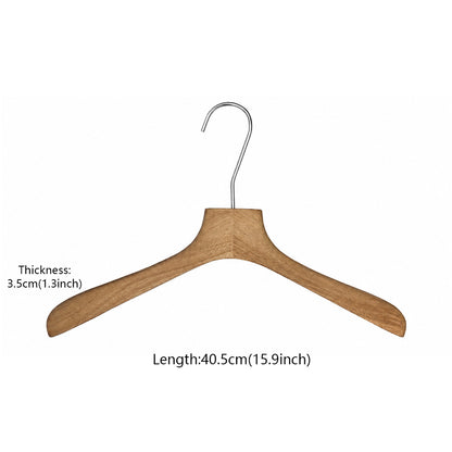 Vintage Walnut Solid Wood Hangers with Clips for Suits and Pants
